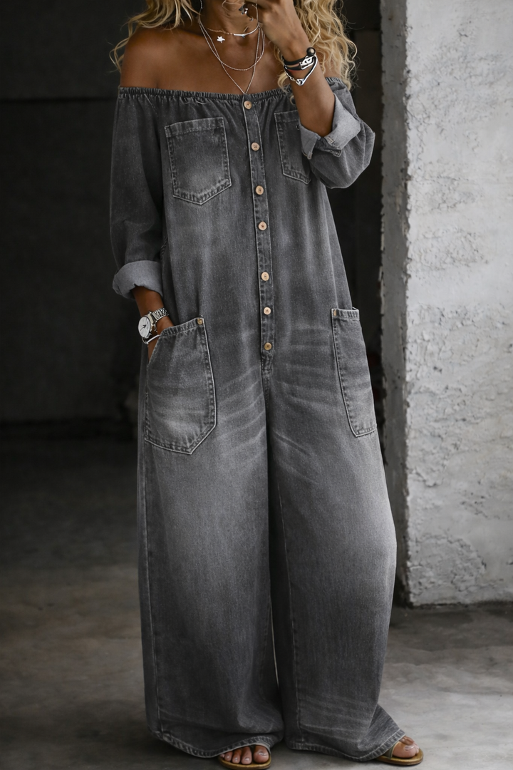 Elena | Jumpsuit Spalle Scoperte a Maniche Lunghe