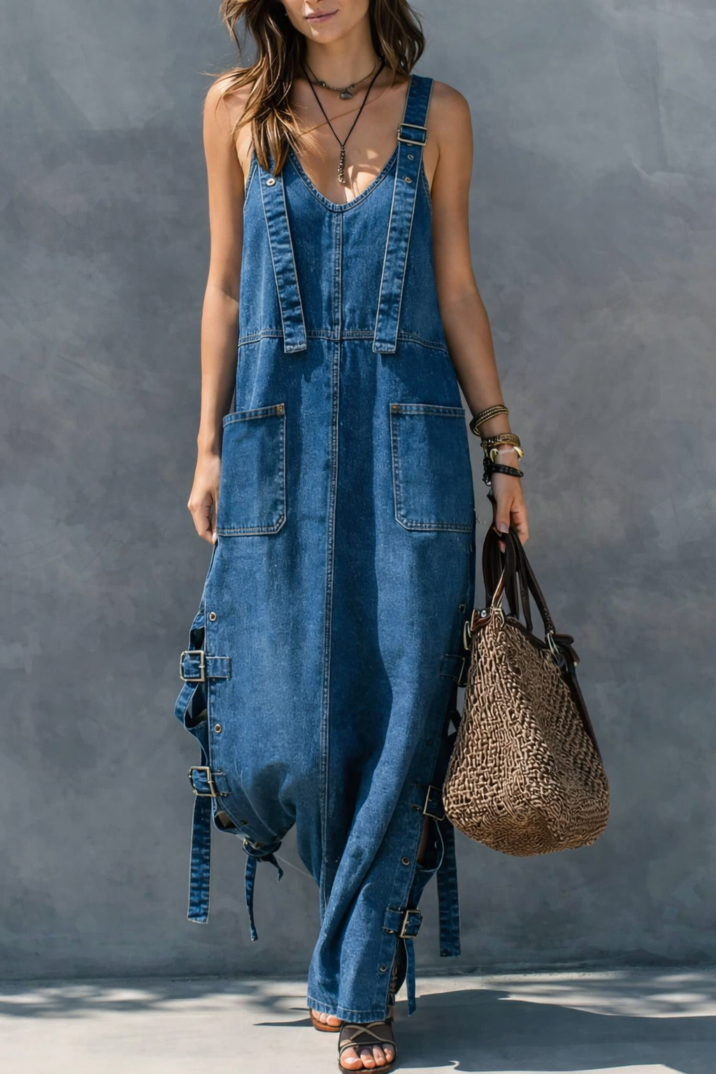 Harper | Jumpsuit Denim con Vita Elastica
