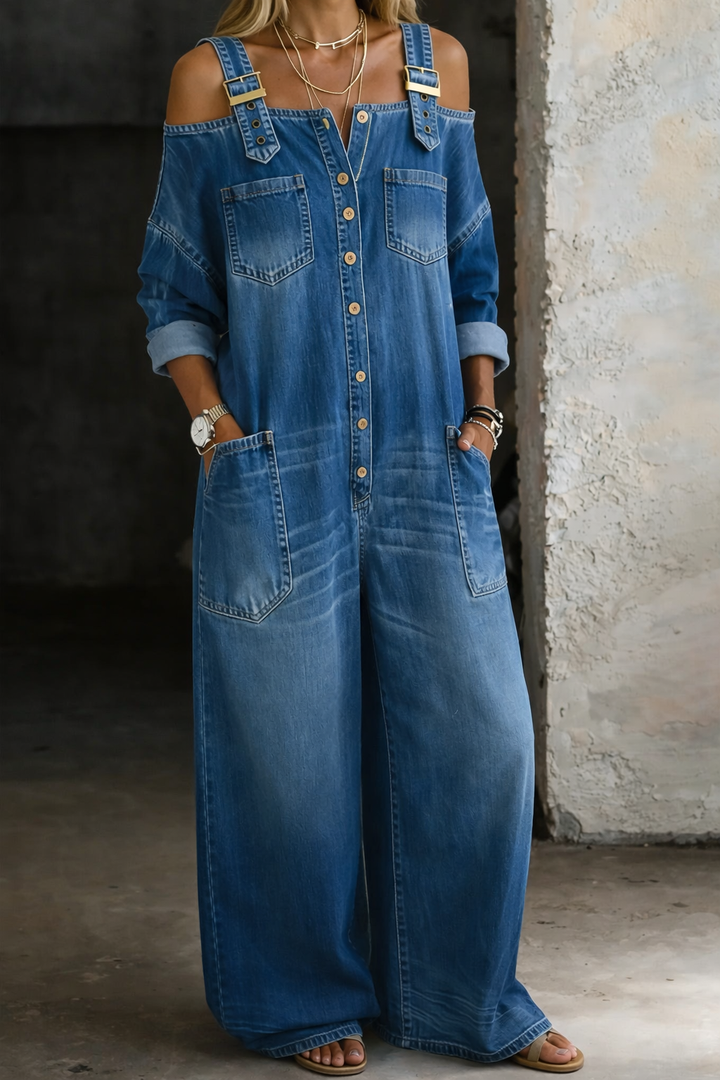 Sophia | Jumpsuit Denim Spalle Scoperte