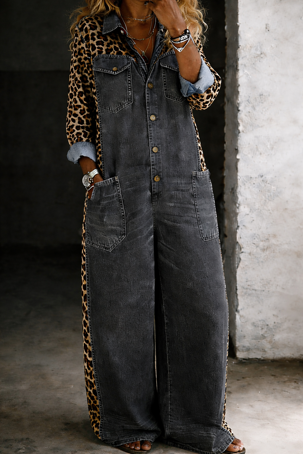 Amanda | Jumpsuit Denim Camicia Intera
