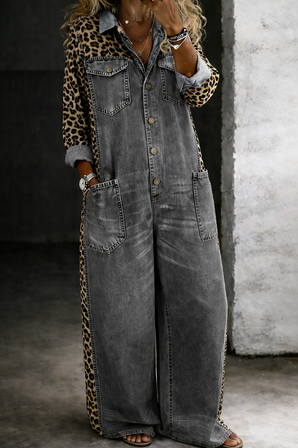 Amanda | Jumpsuit Denim Camicia Intera