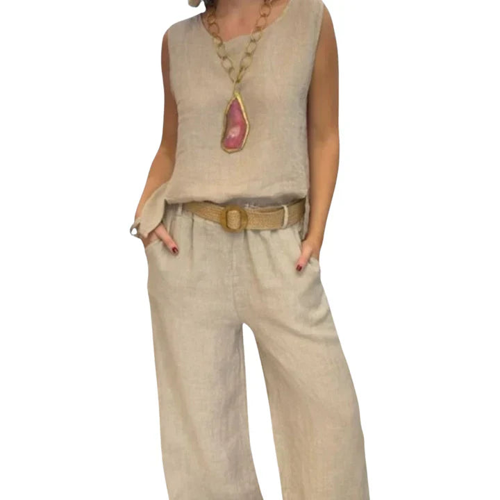 Paloma | Coordinato Boho con Top Senza Maniche e Pantaloni Corti