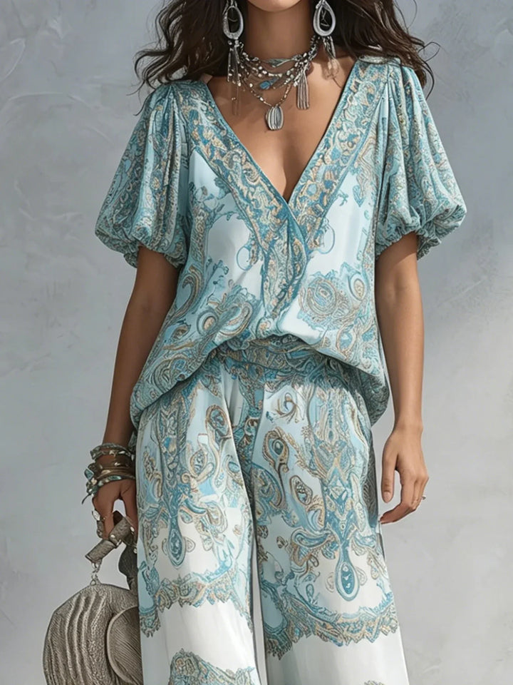 Set Due Pezzi Bohémien con Stampa Paisley