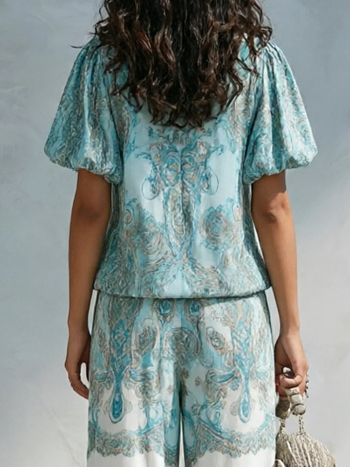 Set Due Pezzi Bohémien con Stampa Paisley