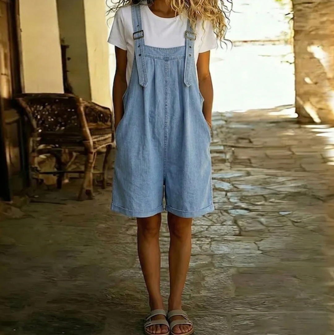 Clara | Salopette Denim Corta Vintage