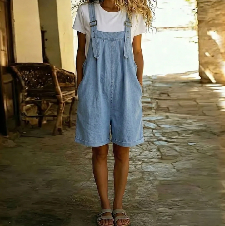 Clara | Salopette Denim Corta Vintage