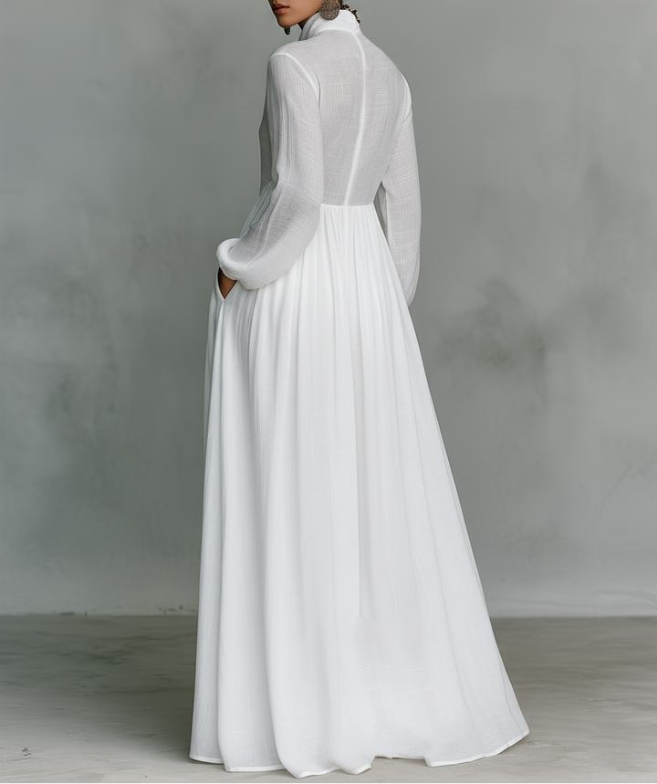 Serena | Abito maxi fluido con bottoni