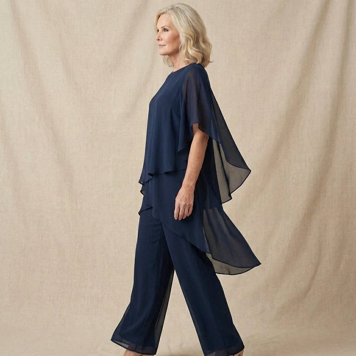 Kimmy | Top drappeggiato con pantaloni palazzo
