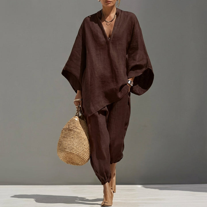 Marina | Coordinato con Top e Pantaloni a Gamba Larga