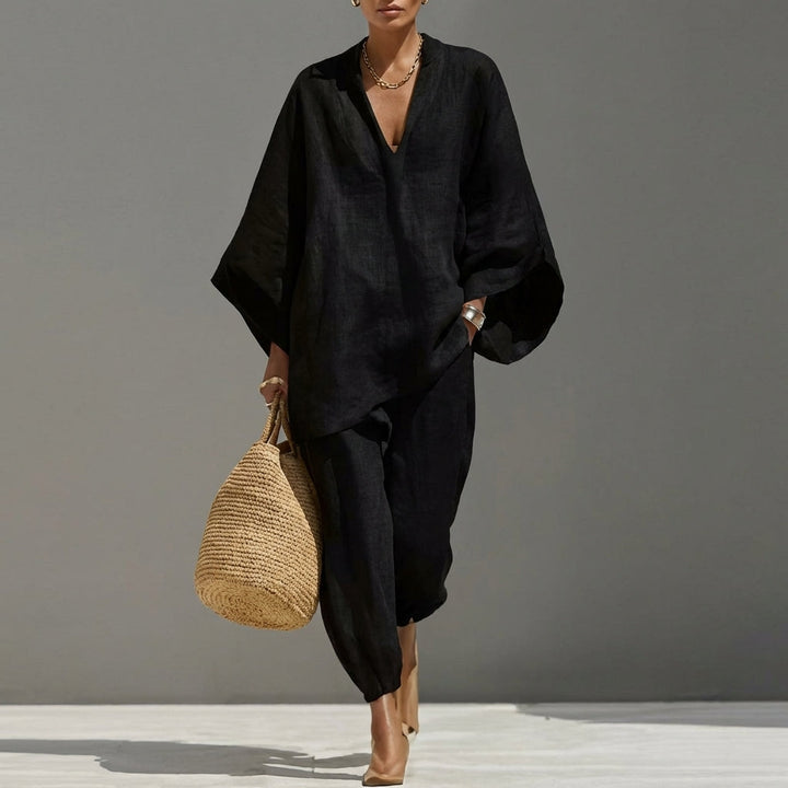Marina | Coordinato con Top e Pantaloni a Gamba Larga