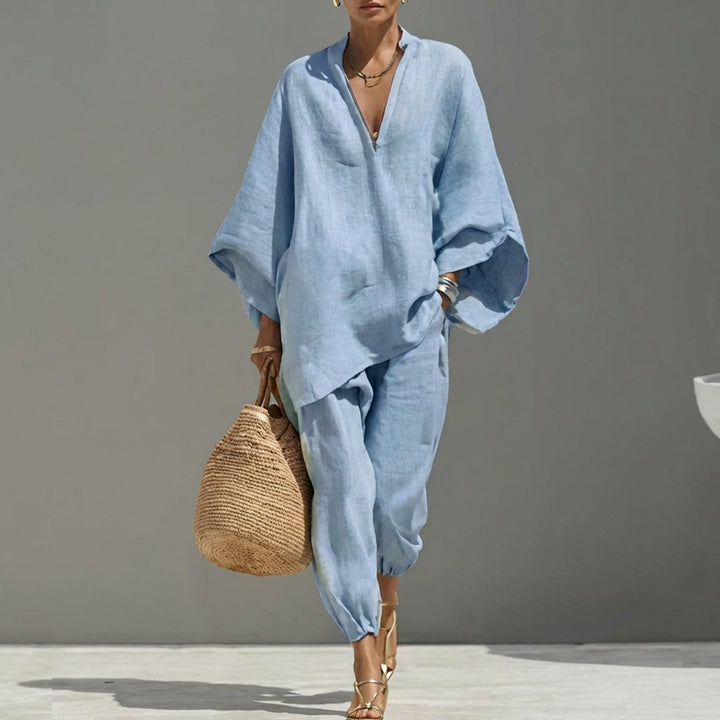 Marina | Coordinato con Top e Pantaloni a Gamba Larga
