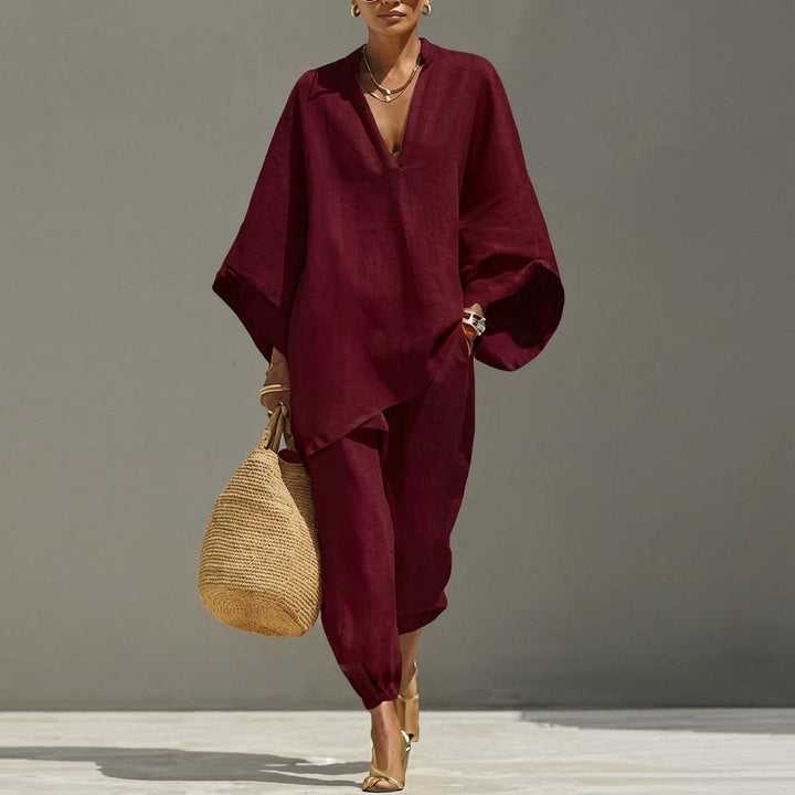 Marina | Coordinato con Top e Pantaloni a Gamba Larga