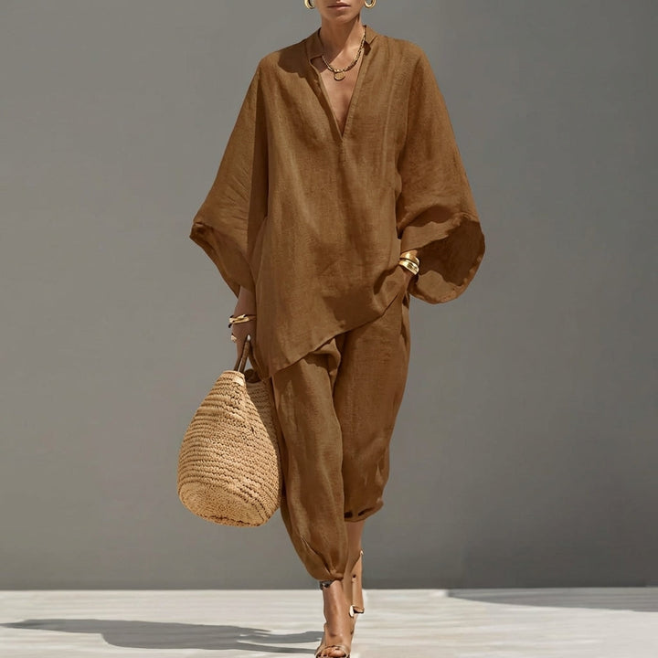 Marina | Coordinato con Top e Pantaloni a Gamba Larga
