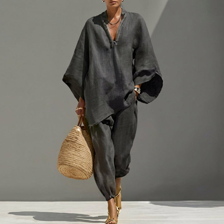 Marina | Coordinato con Top e Pantaloni a Gamba Larga