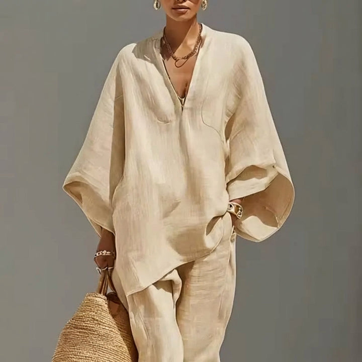 Marina | Coordinato con Top e Pantaloni a Gamba Larga