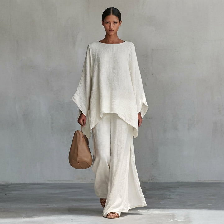 Cristina | Coordinato Due Pezzi con Maniche Lunghe e Pantaloni Ampi