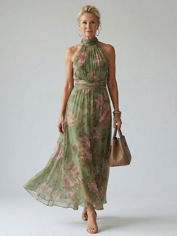 Mirelle | Abito Midi con Collo all'Americana e Vita Arricciata