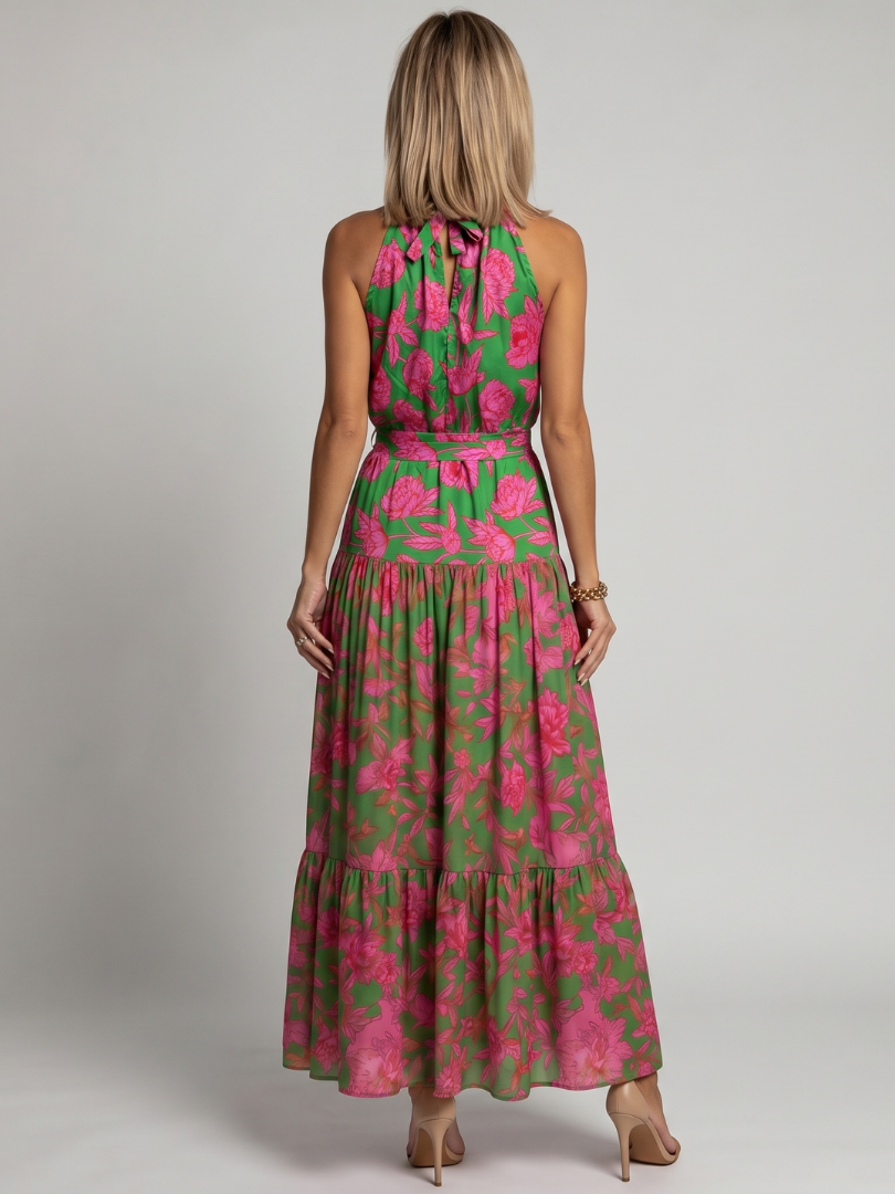 Rowen | Abito Midi con Drappeggio e Collo all'Americana