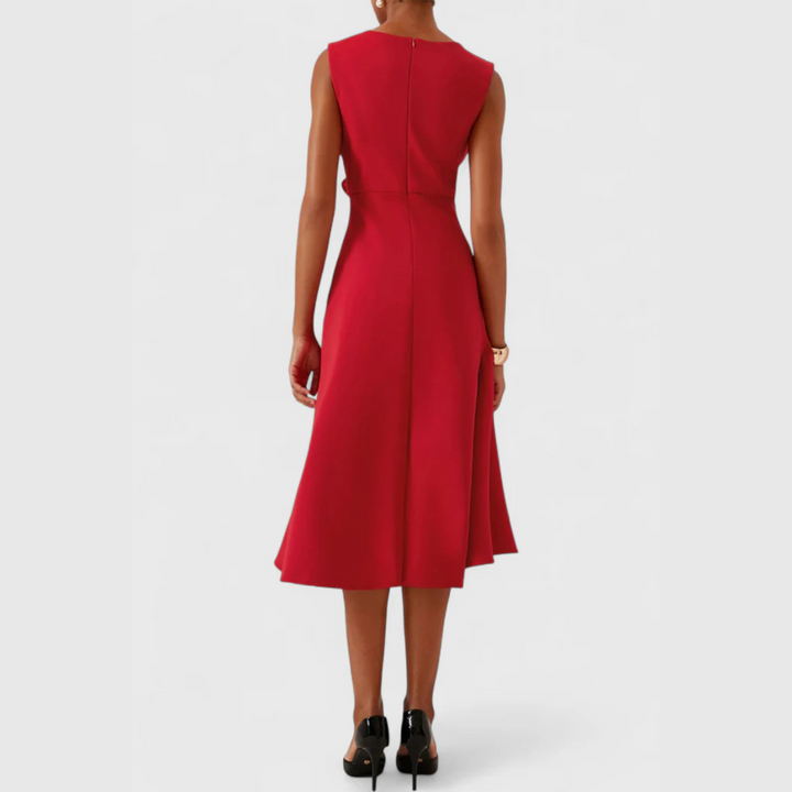 Sheila™ | Abito midi asimmetrico drappeggiato
