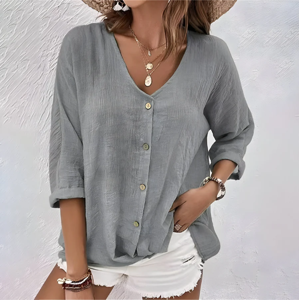 Marcia™ | Blusa con bottoni dal taglio rilassato