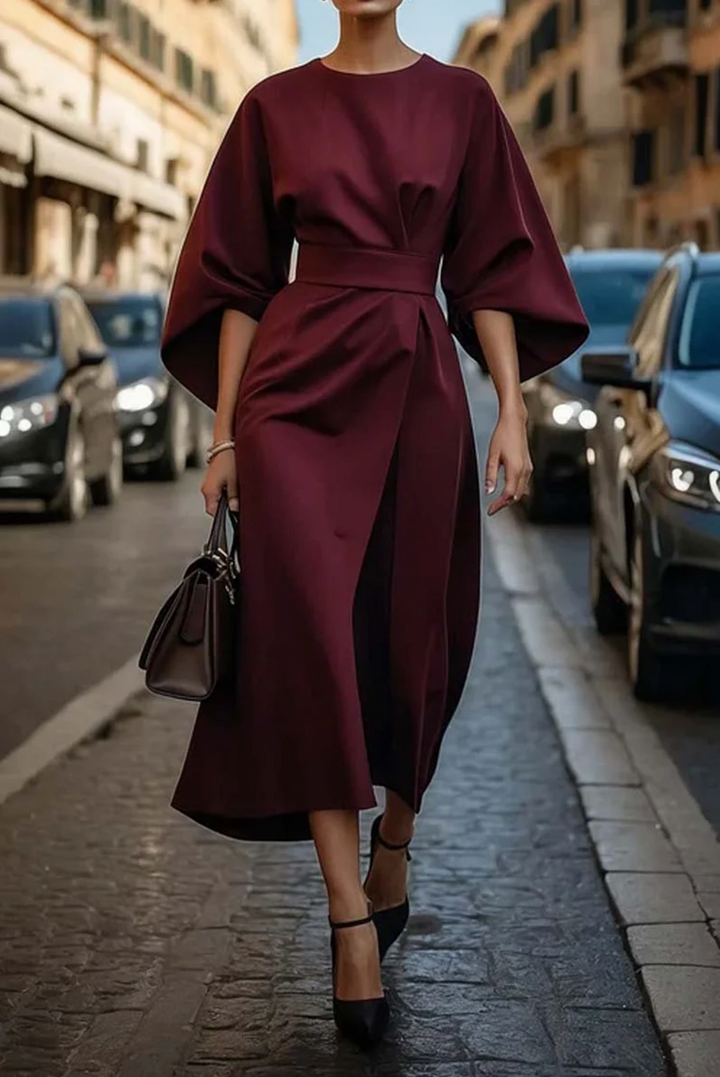 Maya™ | Abito Elegante con Maniche a Palloncino