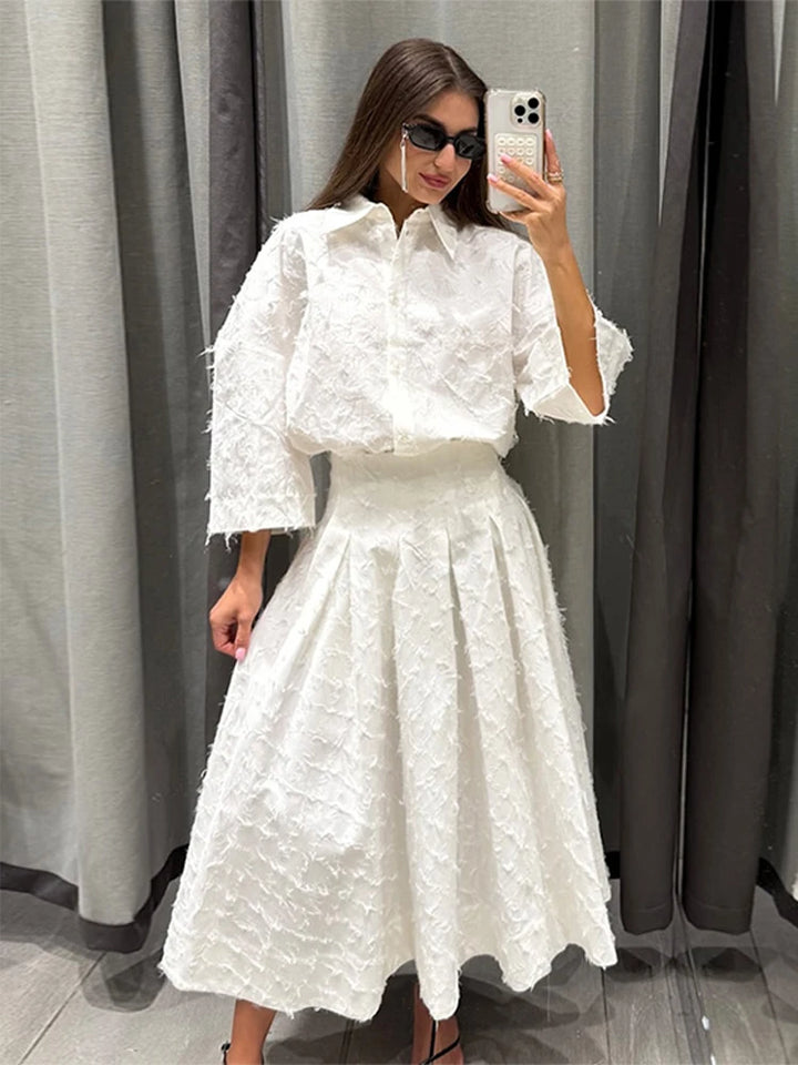 Sofia | Set Camicia e Gonna Plissettata