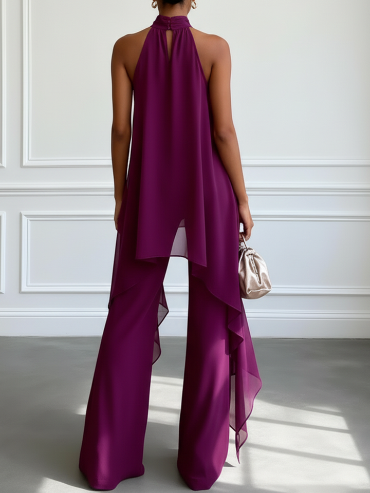 Set Elegante con Top Halter e Pantaloni