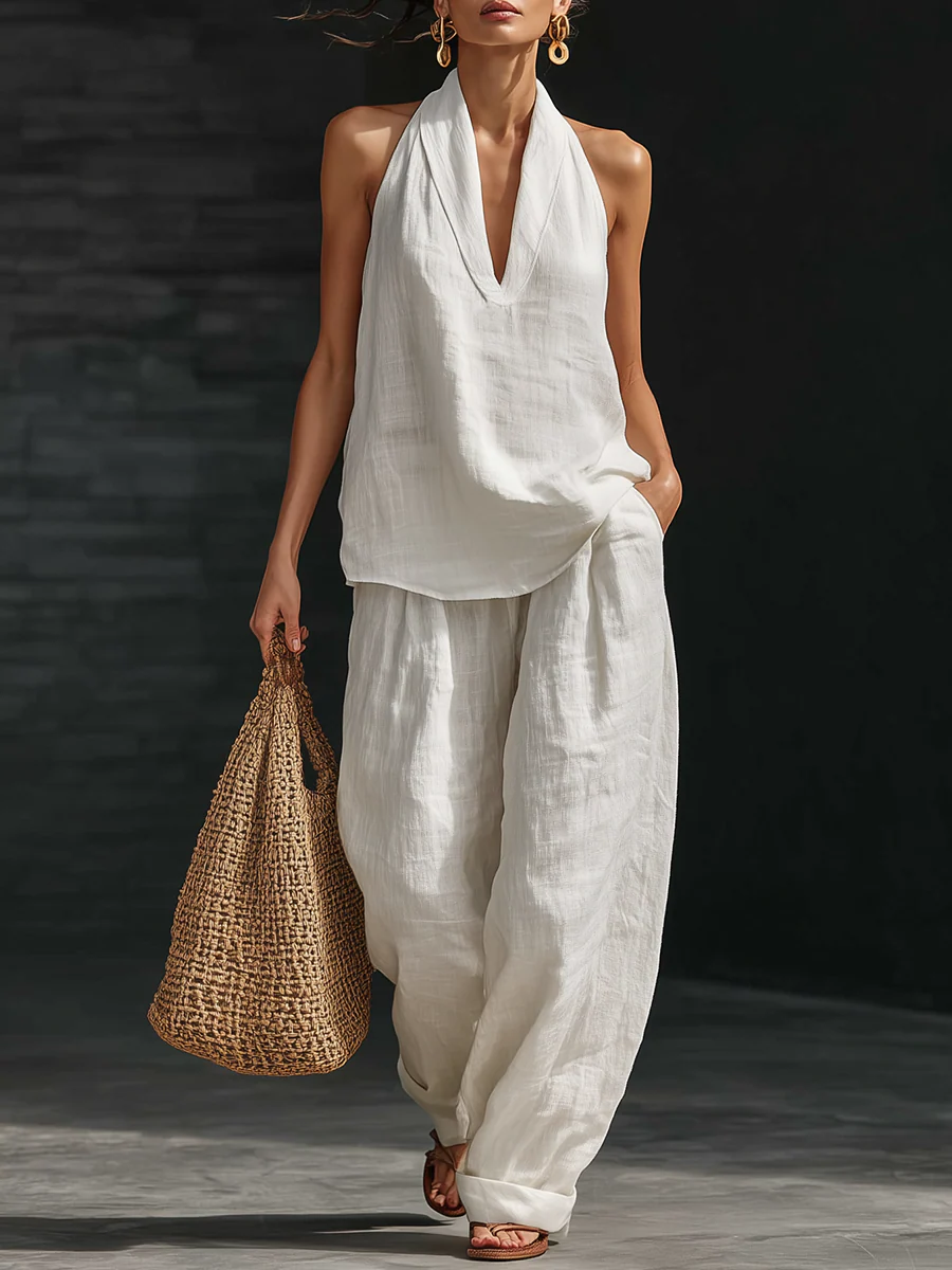 Zoë™ | Set Senza Maniche con Pantaloni a Gamba Larga