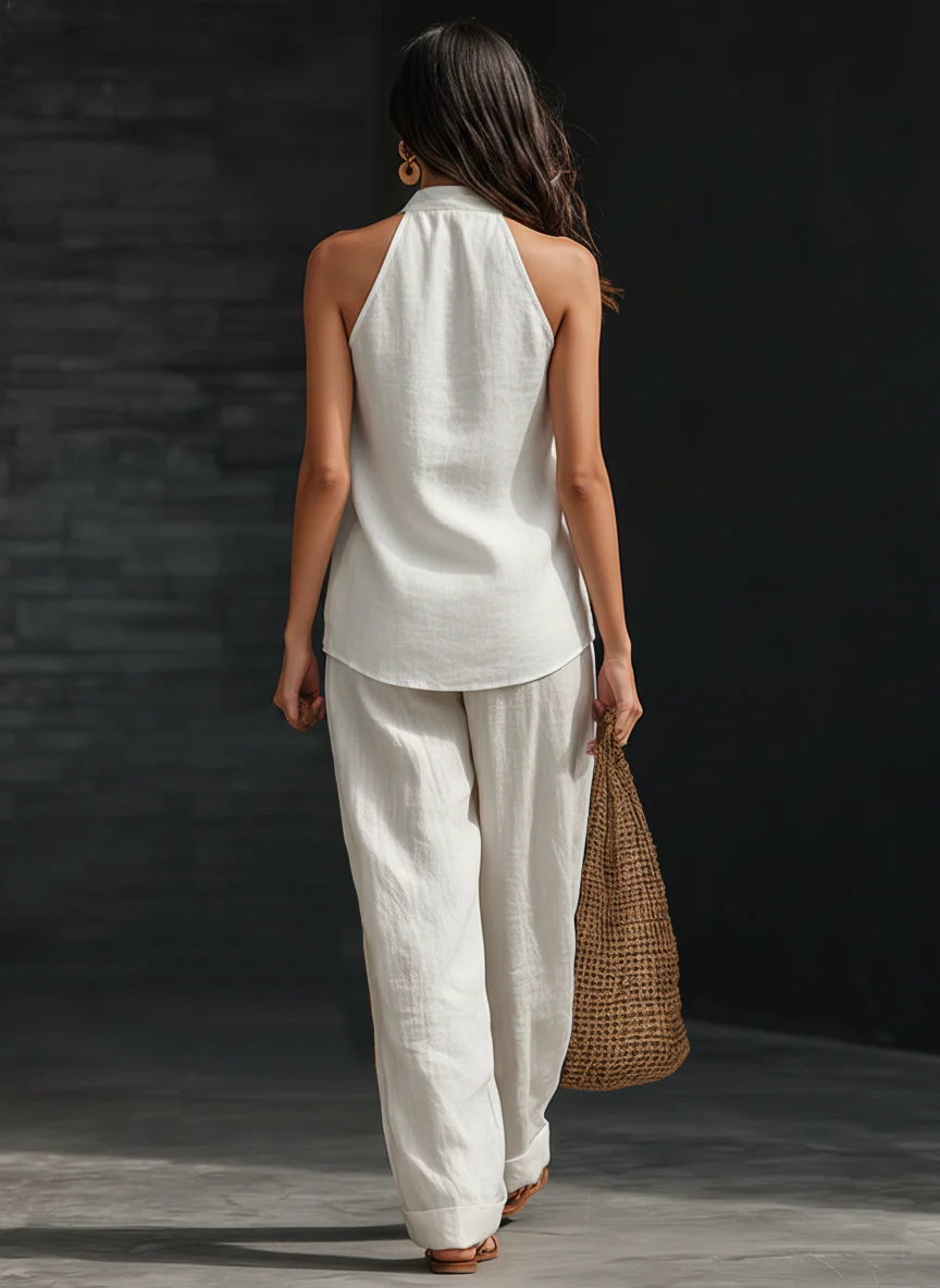 Zoë™ | Set Senza Maniche con Pantaloni a Gamba Larga