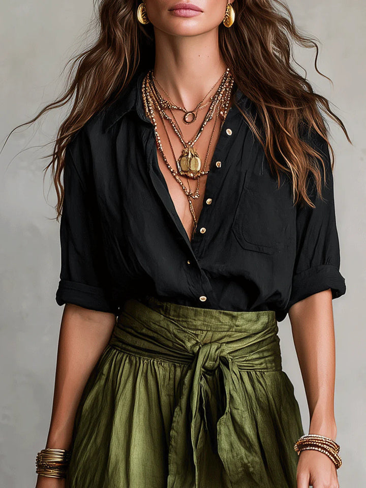 Elara™ | Coordinato Due Pezzi con Gonna Midi