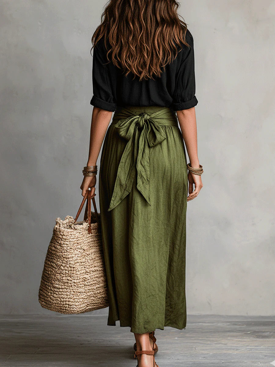 Elara™ | Coordinato Due Pezzi con Gonna Midi