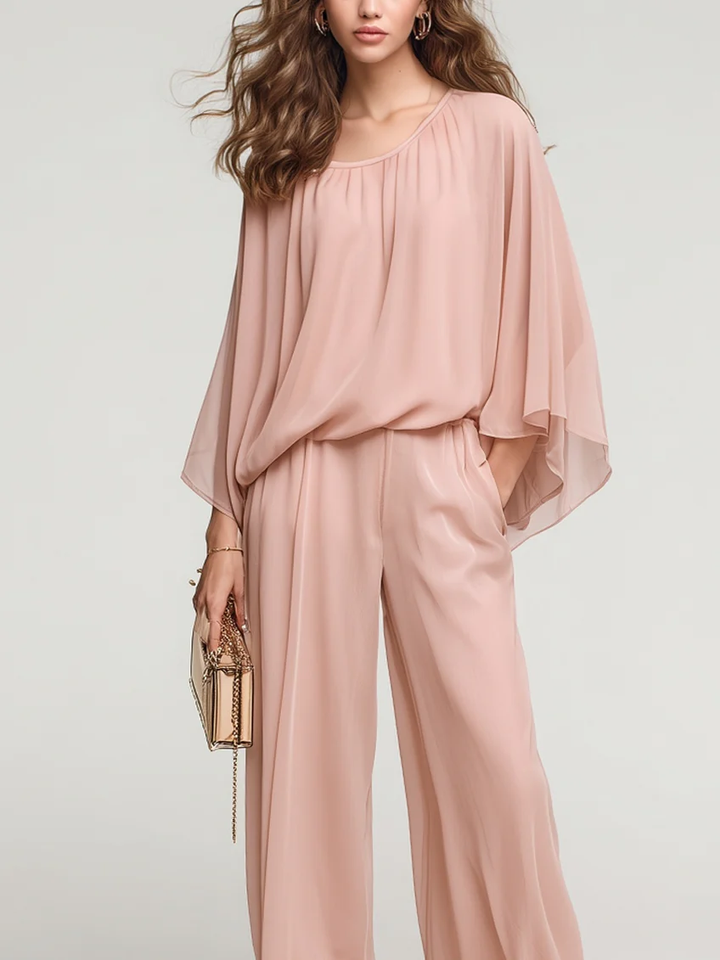 Brigitte™ | Set Chiffon con Maniche a Pipistrello