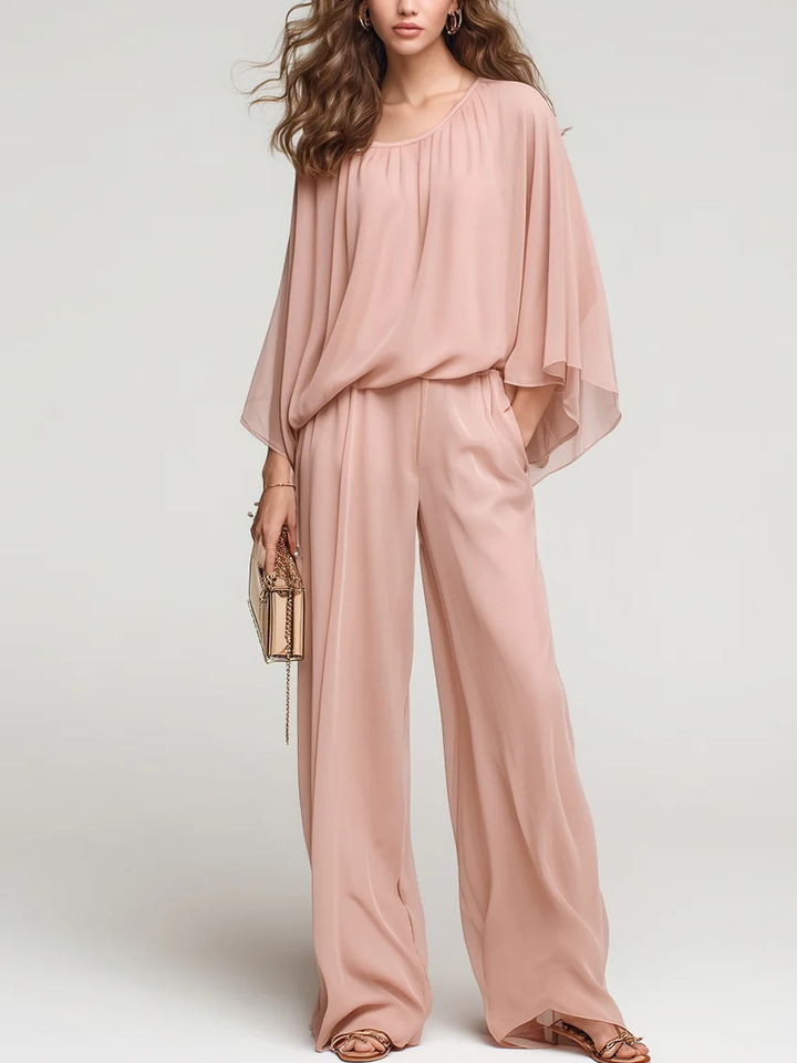 Brigitte™ | Set Chiffon con Maniche a Pipistrello