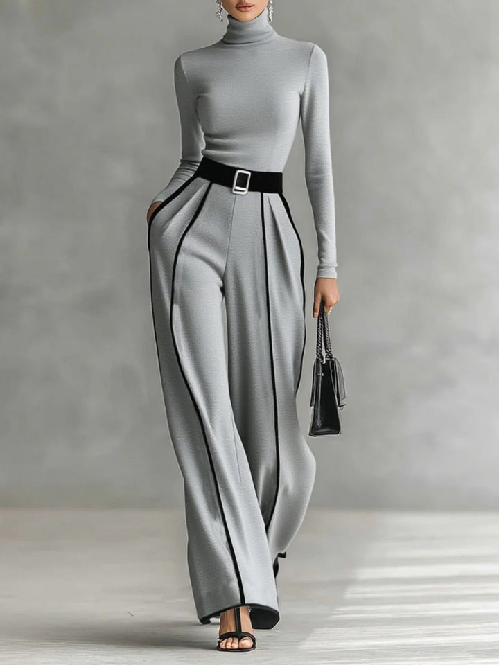 Solana | Coordinato con Dolcevita, Pantaloni Ampi e Cintura