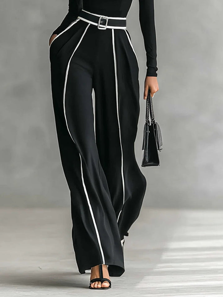 Solana | Coordinato con Dolcevita, Pantaloni Ampi e Cintura