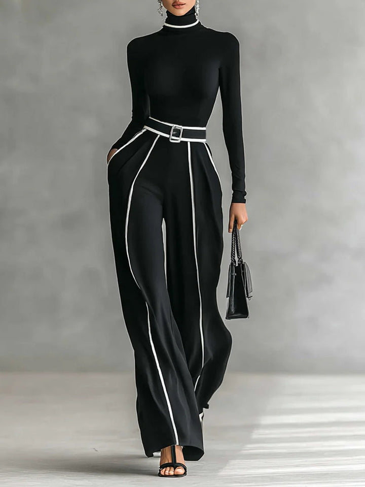Solana | Coordinato con Dolcevita, Pantaloni Ampi e Cintura