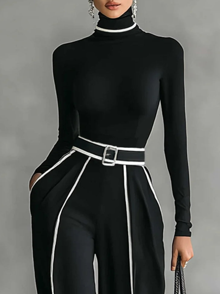 Solana | Coordinato con Dolcevita, Pantaloni Ampi e Cintura