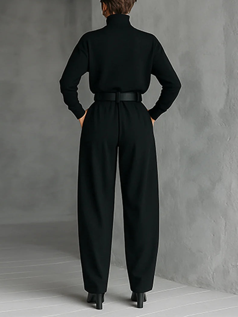 Lisa™ | Completo Due Pezzi Nero con Cintura