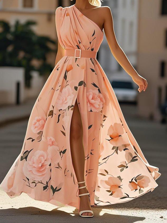 Julie | Abito Maxi Floreale con Spalla Scoperta