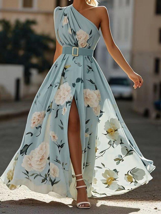 Julie | Abito Maxi Floreale con Spalla Scoperta