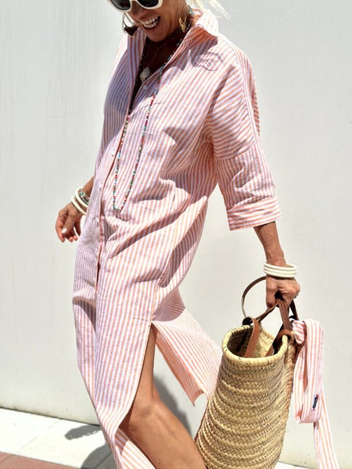 Veronica | Abito camicia a righe