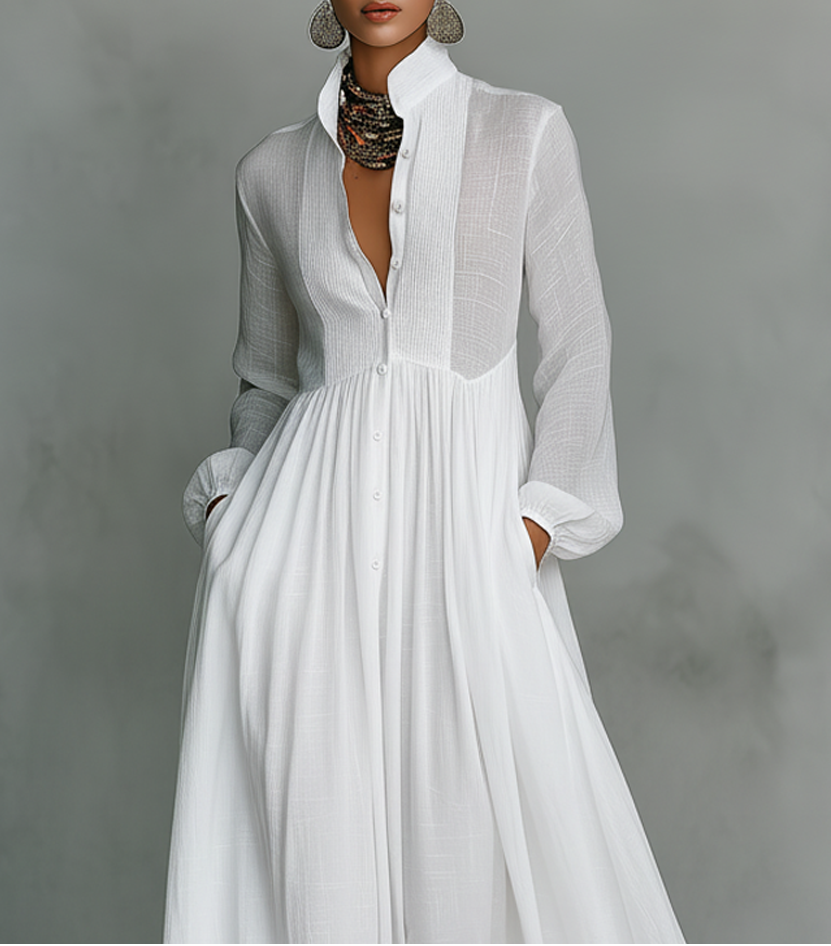 Selena | Maxi Abito con Bottoni Fluente