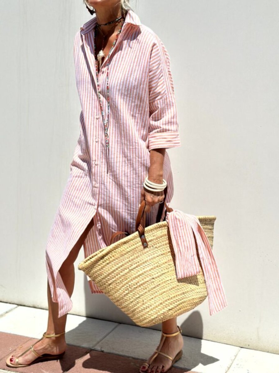 Veronica | Abito camicia a righe