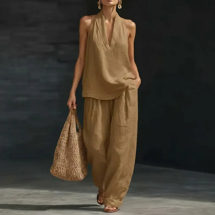 Ainhoa | Coordinato con Canotta e Pantaloni a Gamba Larga