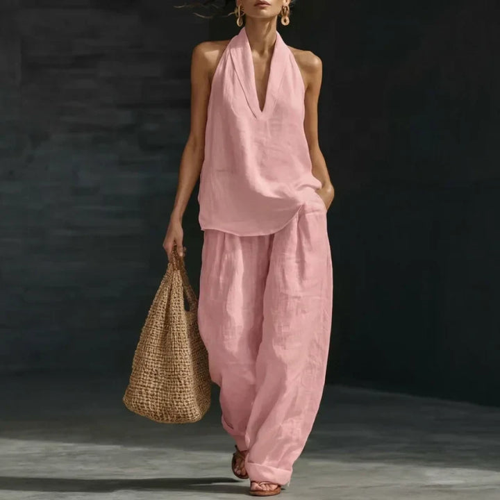 Ainhoa | Coordinato con Canotta e Pantaloni a Gamba Larga