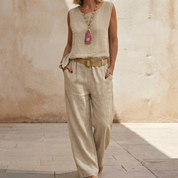 Paloma | Coordinato Boho con Top Senza Maniche e Pantaloni Corti