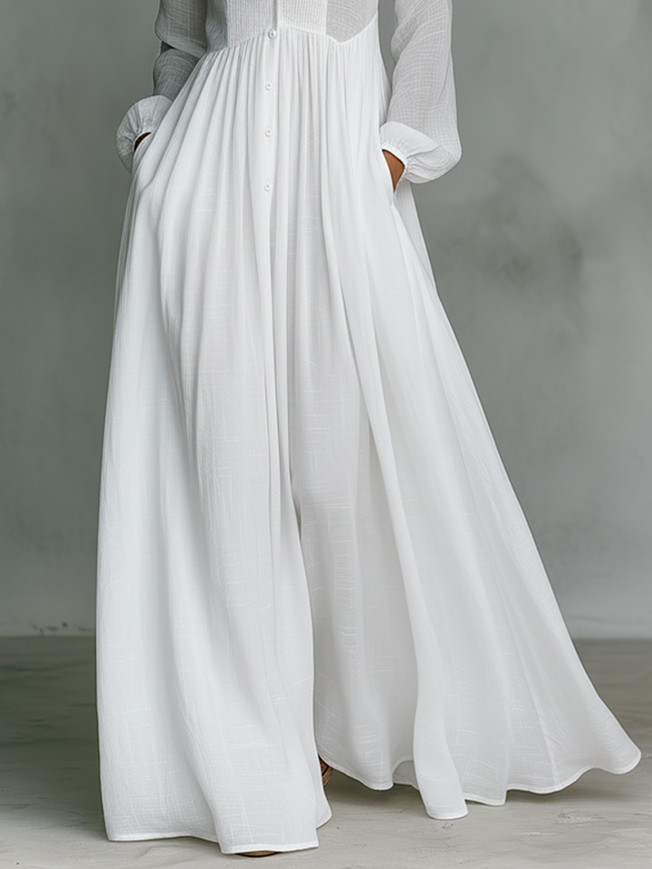 Selena | Maxi Abito con Bottoni Fluente