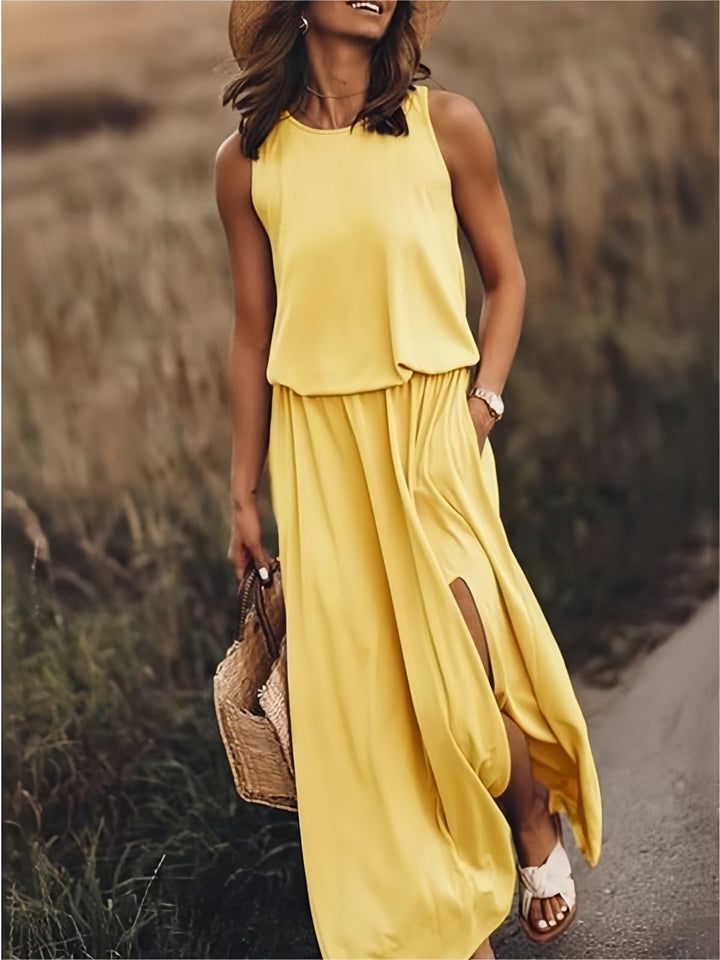 Fiona | Abito Maxi Smanicato con Corpino Ampio