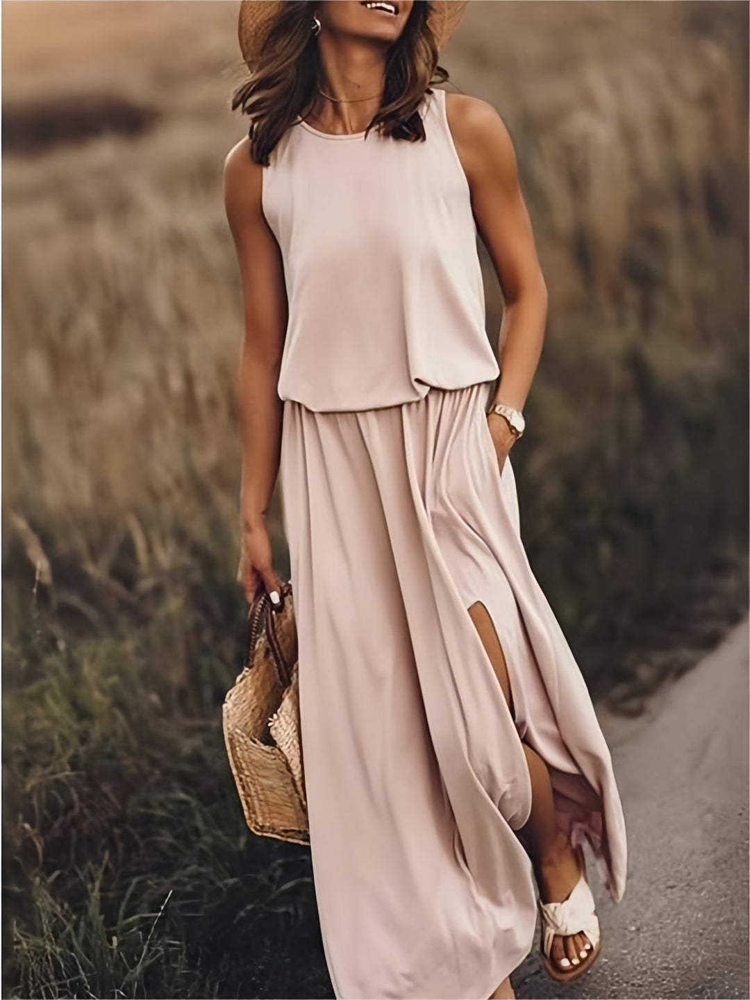 Fiona | Abito Maxi Smanicato con Corpino Ampio