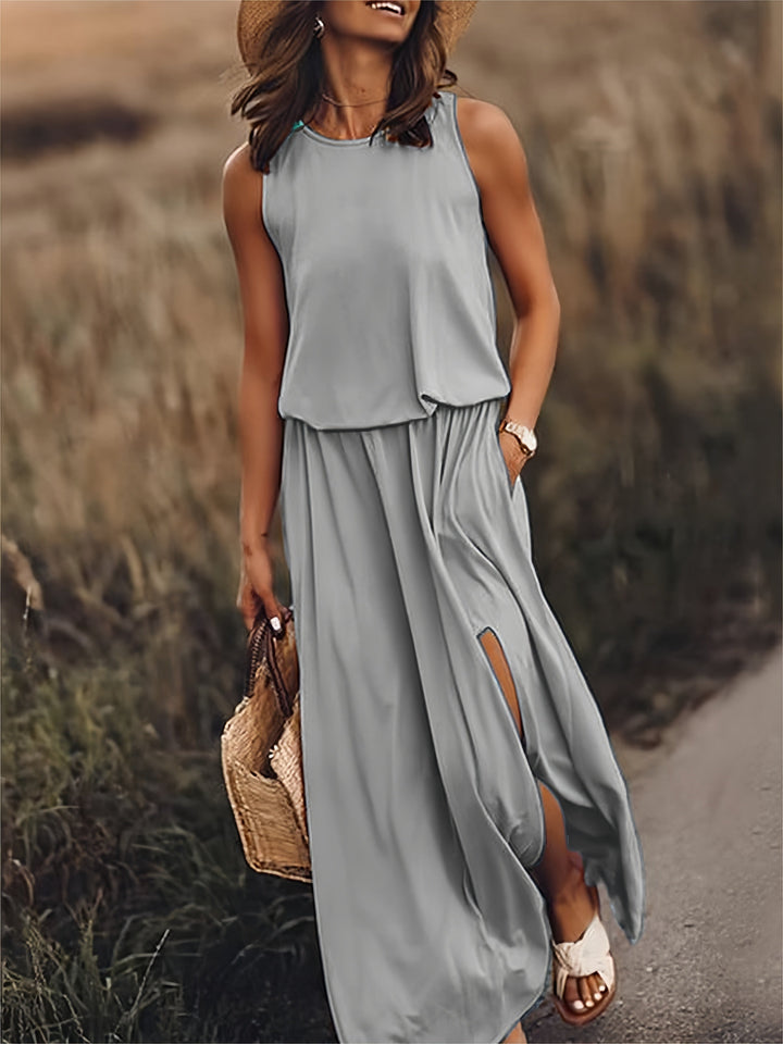 Fiona | Abito Maxi Smanicato con Corpino Ampio